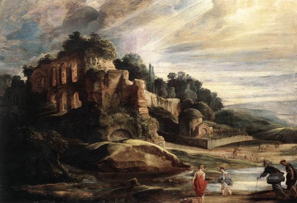 Paysage avec les ruines du Mont Palatin à Rome Baroque Peter Paul Rubens Peintures à l'huile